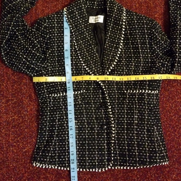 GIANCARLO FERRARI B/W/Gray Glitter Thread Jacket S - Picture 5 of 8